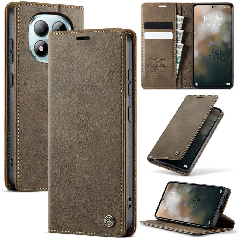CaseMe Xiaomi Redmi Note 15 Pro Plus 5G RFID Wallet Case with Magnetic Closure Coffee