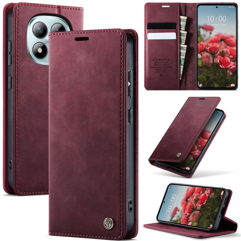 CaseMe Xiaomi Redmi Note 15 Pro Plus 5G RFID Wallet Case with Magnetic Closure Red