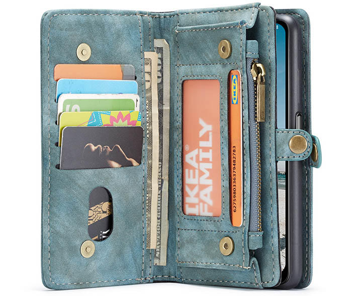 CaseMe Samsung Galaxy A12 Zipper Wallet Magnetic Detachable 2 in 1 Case