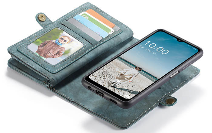 CaseMe Samsung Galaxy A12 Zipper Wallet Magnetic Detachable 2 in 1 Case