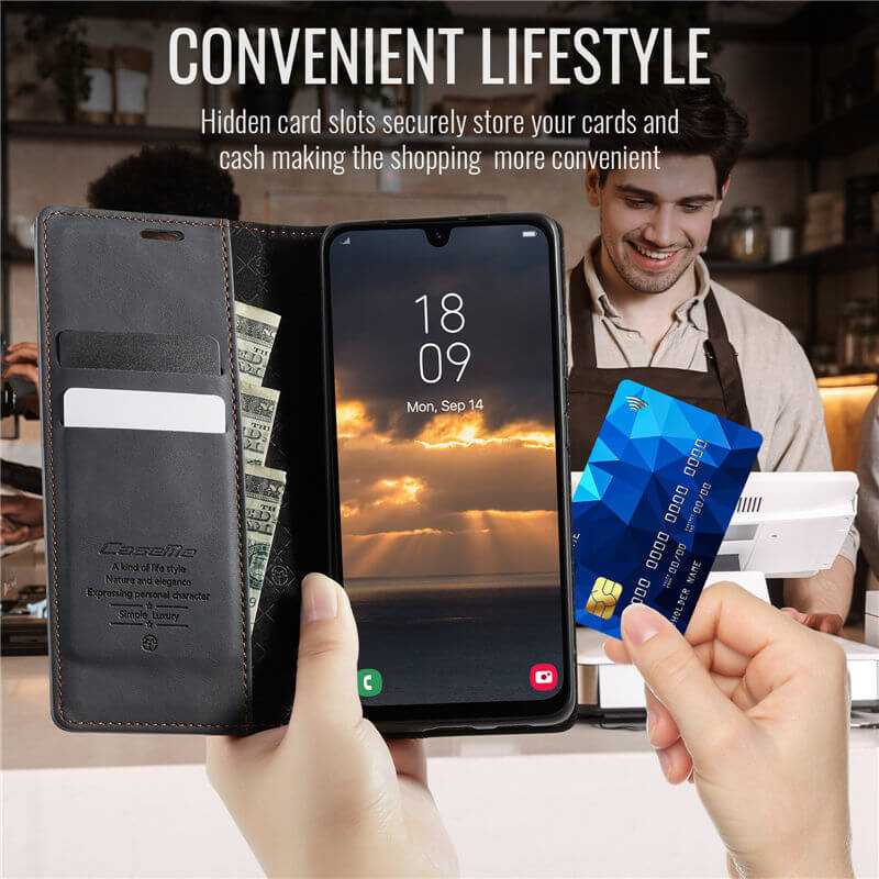 CaseMe Samsung Galaxy A12 5G Magnetic Wallet Case with RFID Blocking