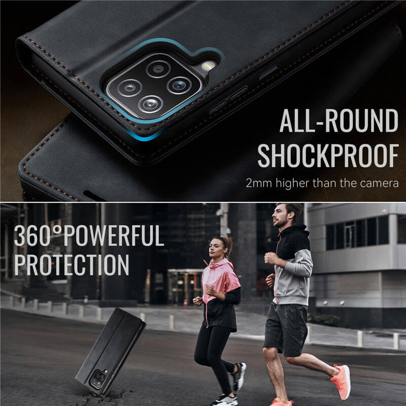 CaseMe Samsung Galaxy A12 5G Magnetic Wallet Case with RFID Blocking