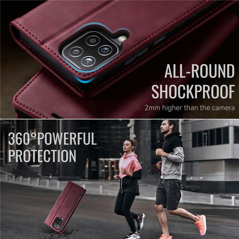 CaseMe Samsung Galaxy A12 5G Magnetic Wallet Case with RFID Blocking