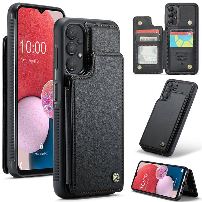 CaseMe Samsung Galaxy A13 4G RFID Blocking Card Holder Case Black - Click Image to Close