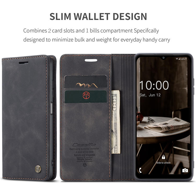 CaseMe Samsung Galaxy A13 5G Wallet Magnetic Case Black