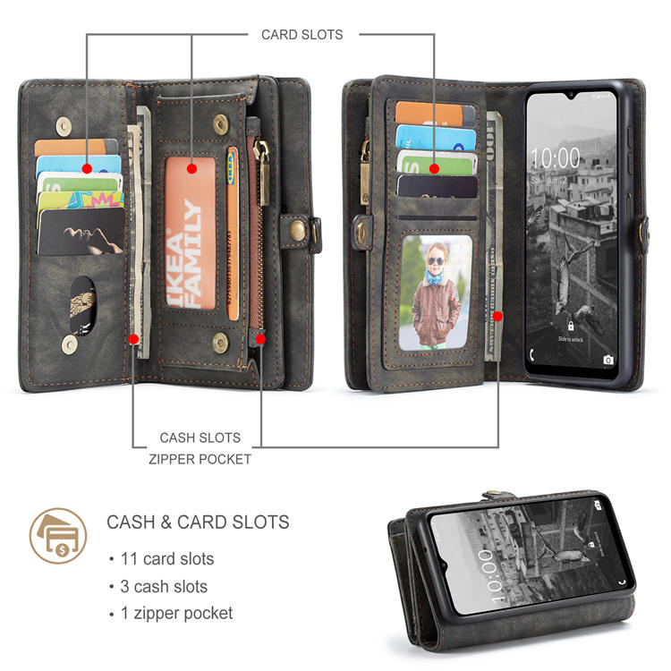 CaseMe Samsung Galaxy A13 5G Multi-slot Wallet Case Black