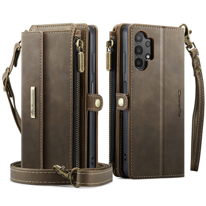CaseMe Samsung Galaxy A13 4G/5G Wallet Case – RFID Blocking, 9 Card Slots, Crossbody Strap