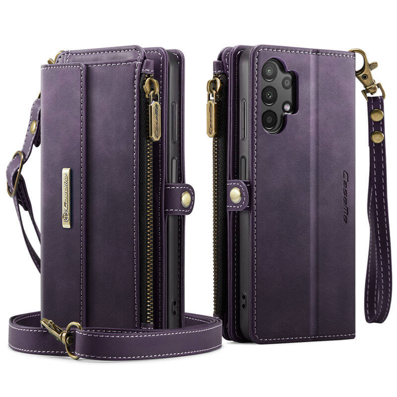 CaseMe Samsung Galaxy A13 4G/5G Wallet Case – RFID Blocking, 9 Card Slots, Crossbody Strap