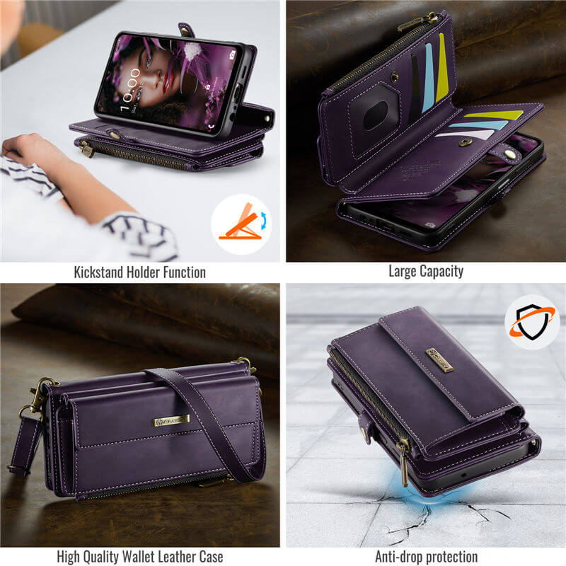 CaseMe Samsung Galaxy A13 4G/5G Wallet Case – RFID Blocking, 9 Card Slots, Crossbody Strap