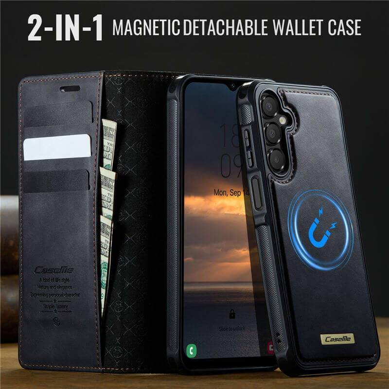 CaseMe Samsung Galaxy A14 2-in-1 Magnetic Wallet Case with RFID Blocking
