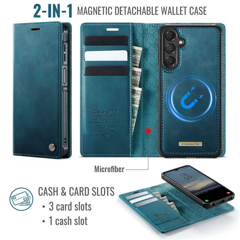 CaseMe Samsung Galaxy A14 2-in-1 Magnetic Wallet Case with RFID Blocking