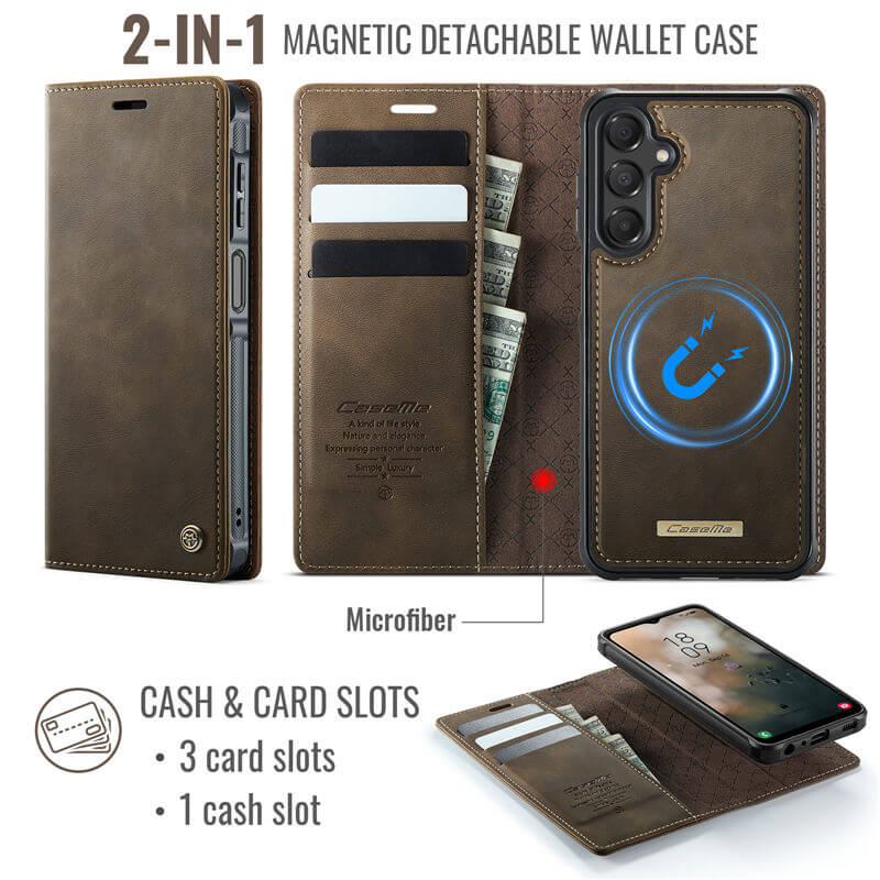 CaseMe Samsung Galaxy A14 2-in-1 Magnetic Wallet Case with RFID Blocking