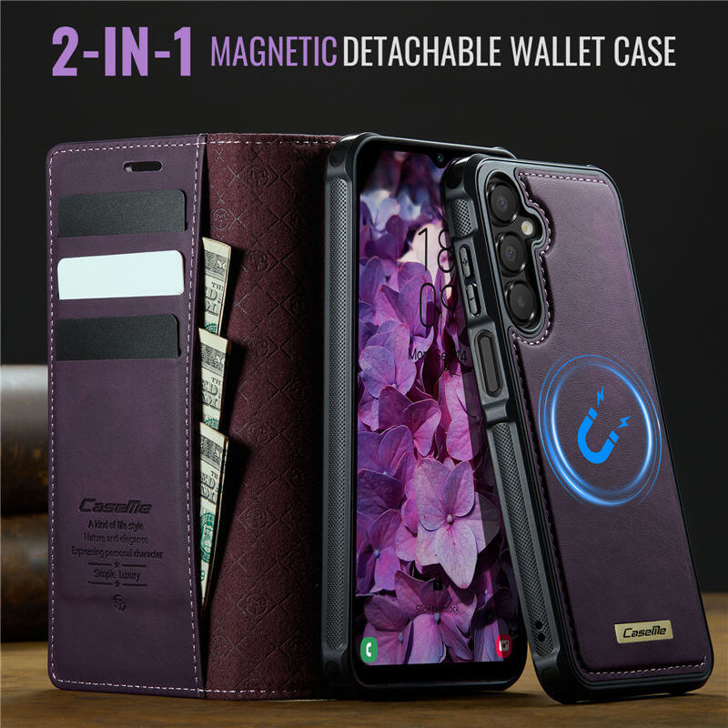 CaseMe Samsung Galaxy A14 2-in-1 Magnetic Wallet Case with RFID Blocking