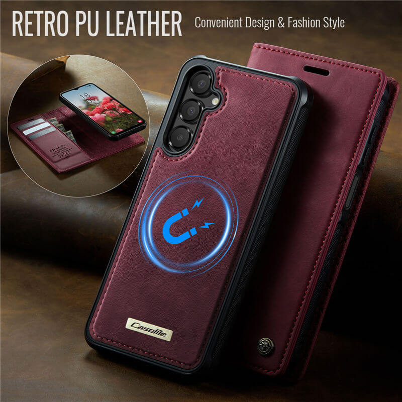 CaseMe Samsung Galaxy A14 2-in-1 Magnetic Wallet Case with RFID Blocking