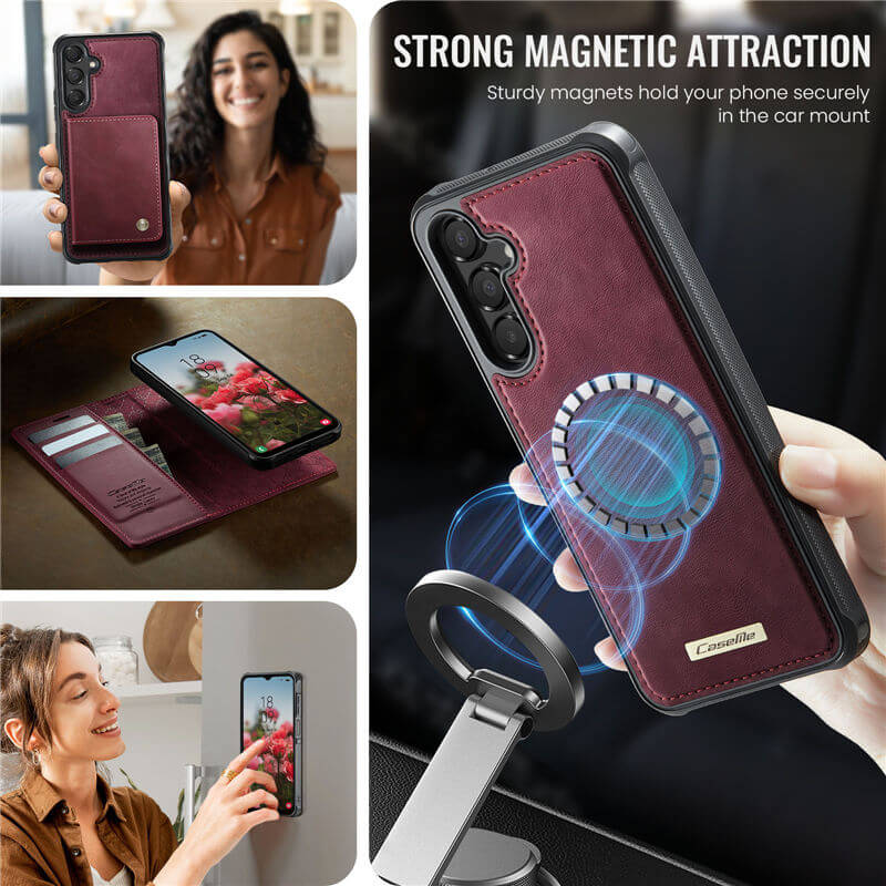 CaseMe Samsung Galaxy A14 2-in-1 Magnetic Wallet Case with RFID Blocking