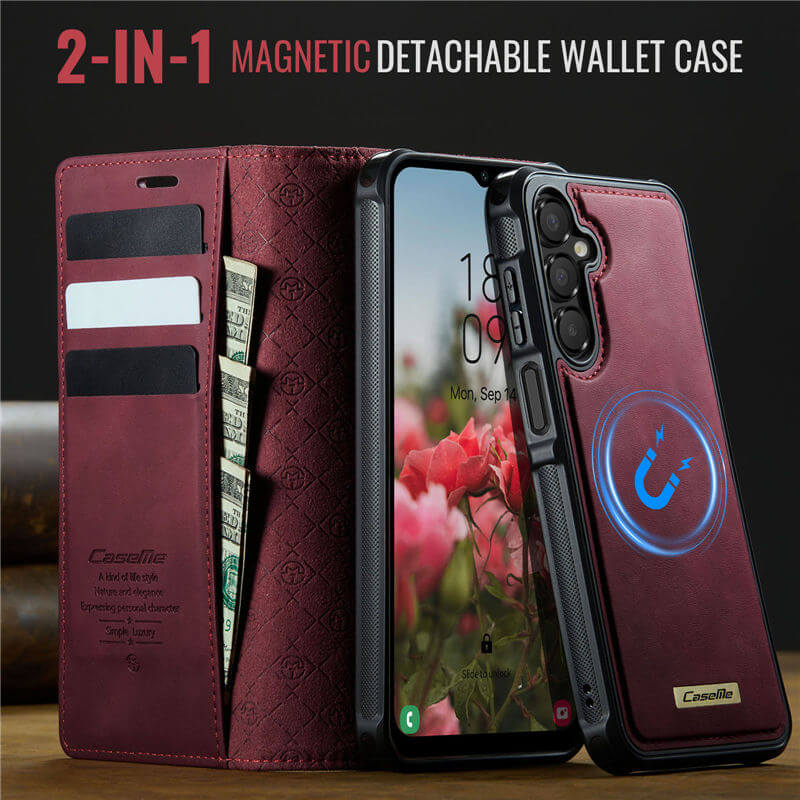 CaseMe Samsung Galaxy A14 2-in-1 Magnetic Wallet Case with RFID Blocking