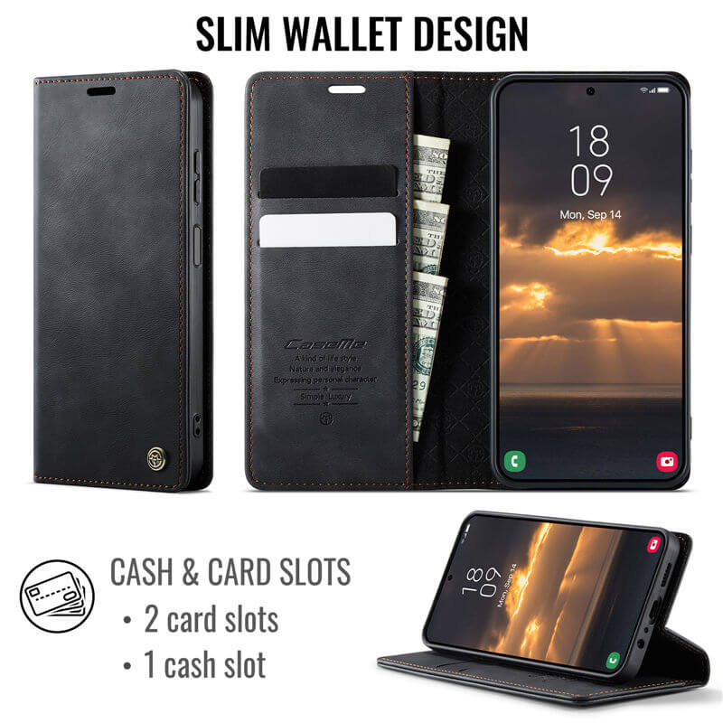 CaseMe Samsung Galaxy A14 Magnetic Wallet Case with RFID Blocking