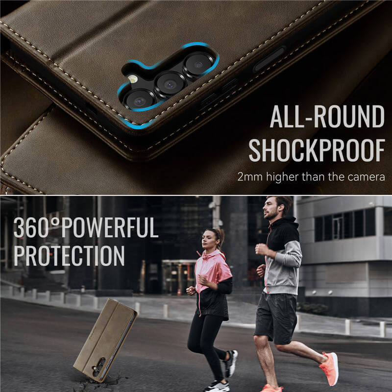 CaseMe Samsung Galaxy A14 Magnetic Wallet Case with RFID Blocking