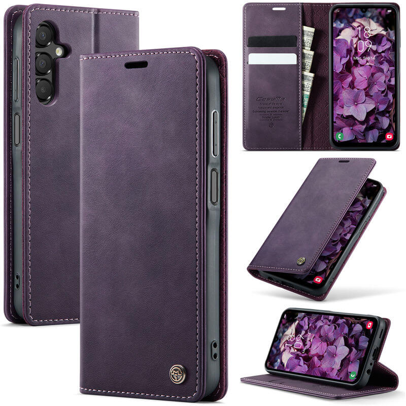 CaseMe Samsung Galaxy A15 Magnetic Wallet Case with RFID Blocking Purple
