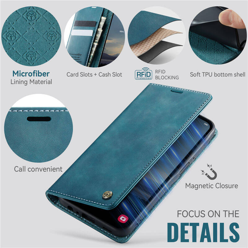 CaseMe Samsung Galaxy A15 Magnetic Wallet Case with RFID Blocking