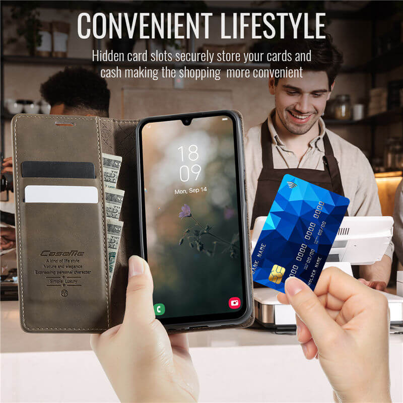 CaseMe Samsung Galaxy A15 Magnetic Wallet Case with RFID Blocking