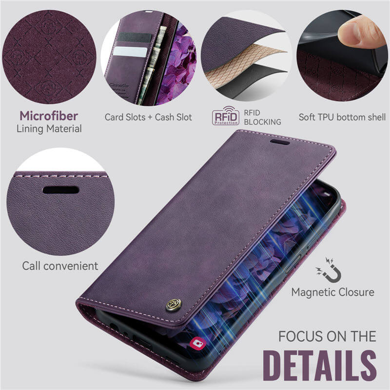 CaseMe Samsung Galaxy A15 Magnetic Wallet Case with RFID Blocking
