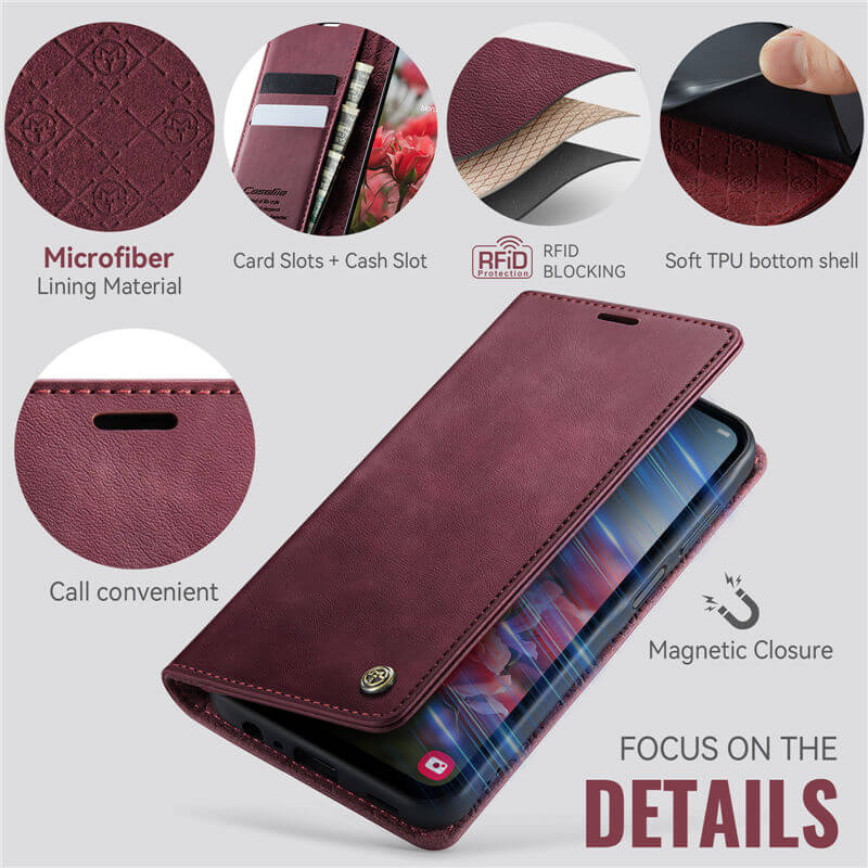 CaseMe Samsung Galaxy A15 Magnetic Wallet Case with RFID Blocking
