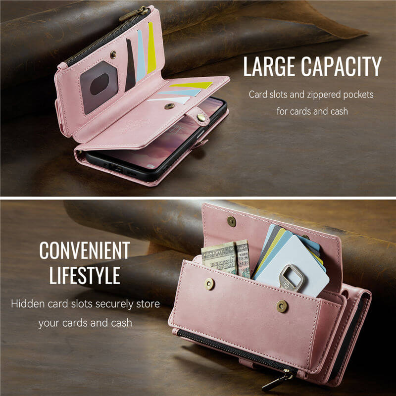 CaseMe Samsung Galaxy A16 5G Wallet Case – RFID Blocking, 9 Card Slots, Crossbody Strap