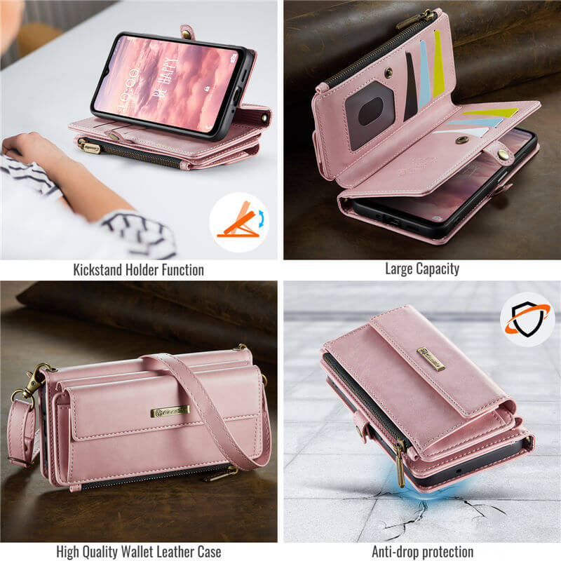 CaseMe Samsung Galaxy A16 5G Wallet Case – RFID Blocking, 9 Card Slots, Crossbody Strap