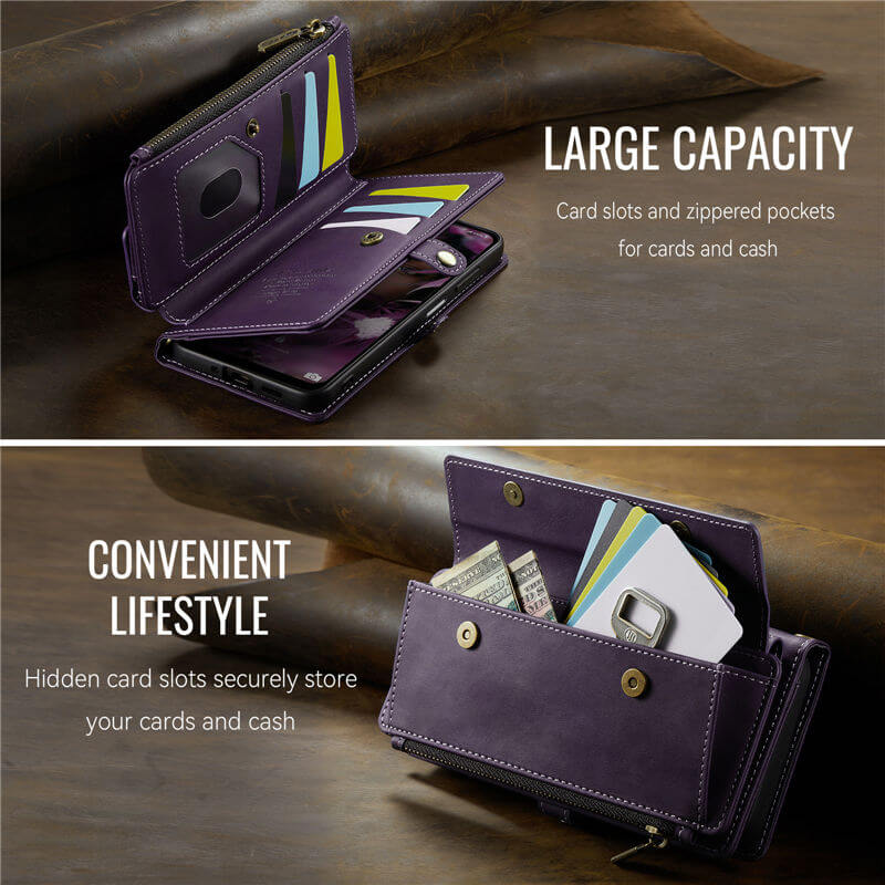 CaseMe Samsung Galaxy A16 5G Wallet Case – RFID Blocking, 9 Card Slots, Crossbody Strap