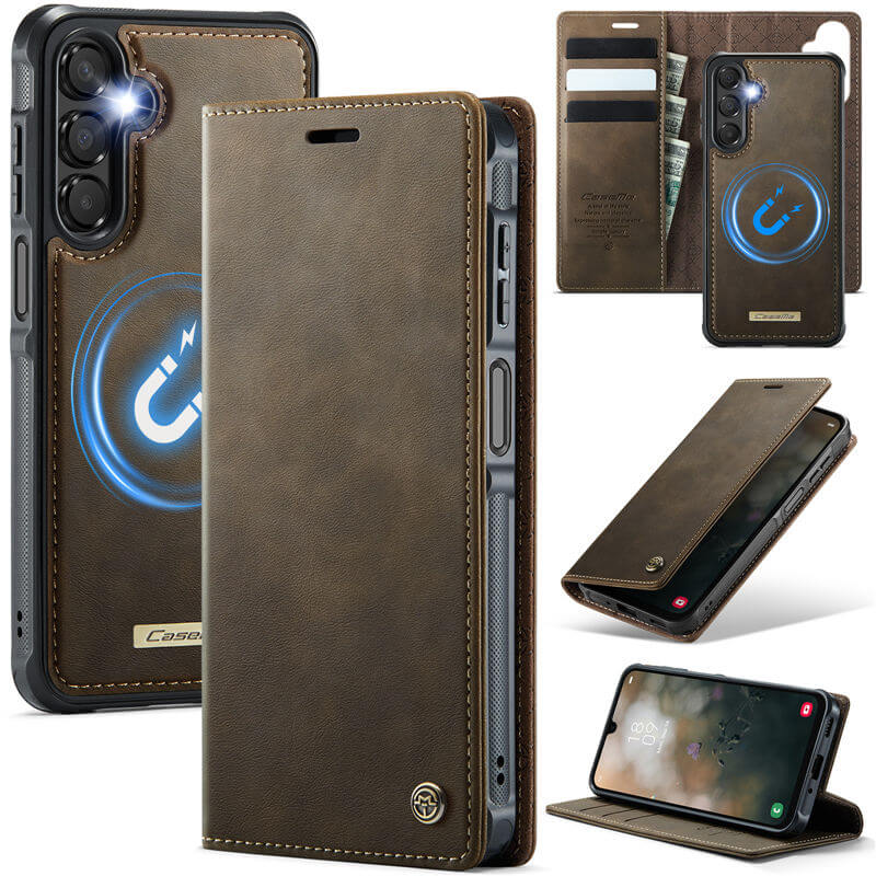 CaseMe Samsung Galaxy A16 5G 2-in-1 Magnetic Wallet Case with RFID Blocking Coffee