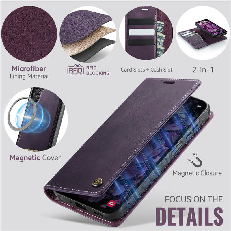 CaseMe Samsung Galaxy A16 5G 2-in-1 Magnetic Wallet Case with RFID Blocking
