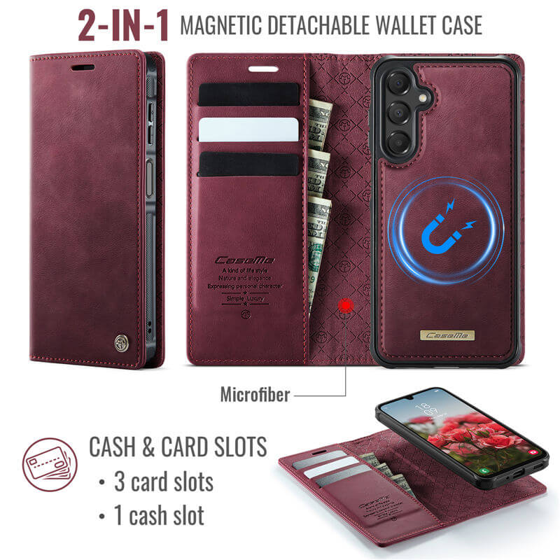 CaseMe Samsung Galaxy A16 5G 2-in-1 Magnetic Wallet Case with RFID Blocking