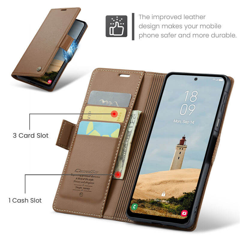 CaseMe Samsung Galaxy A17 Wallet RFID Blocking Case