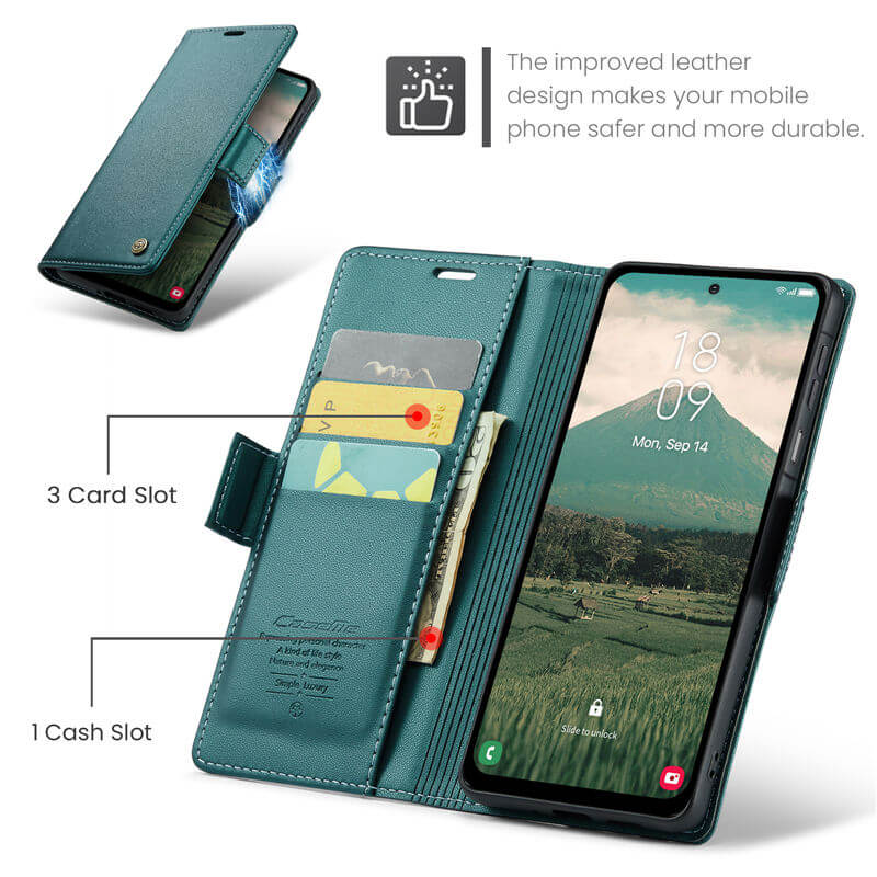 CaseMe Samsung Galaxy A17 Wallet RFID Blocking Case