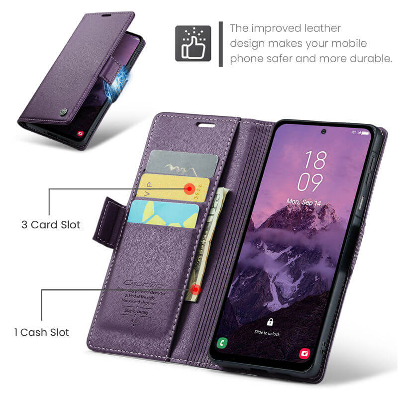 CaseMe Samsung Galaxy A17 Wallet RFID Blocking Case