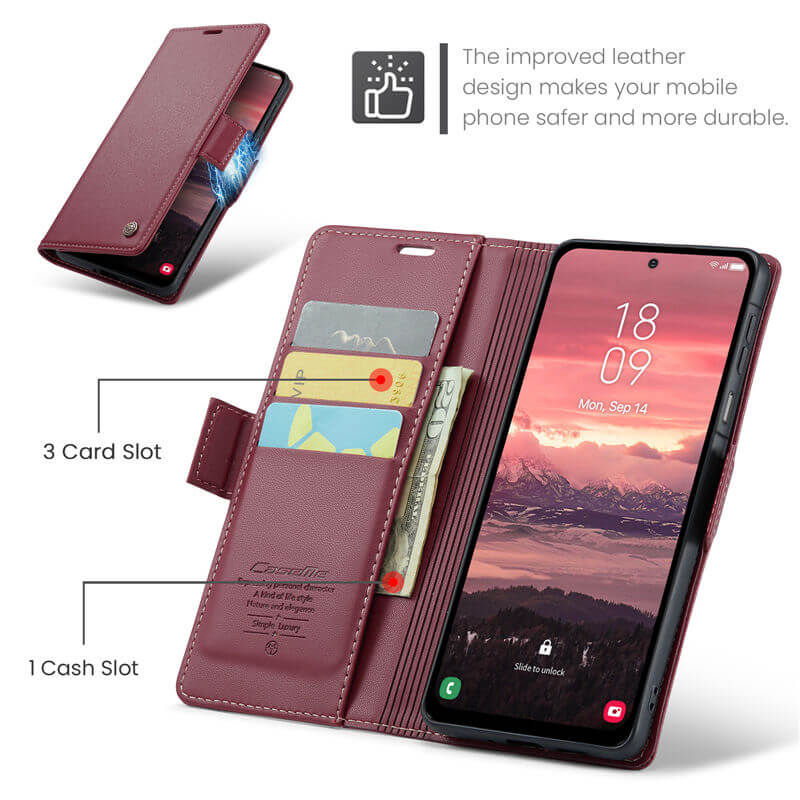 CaseMe Samsung Galaxy A17 Wallet RFID Blocking Case