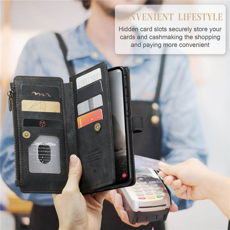 CaseMe Samsung Galaxy A17 Wallet Kickstand Case with Wrist Strap