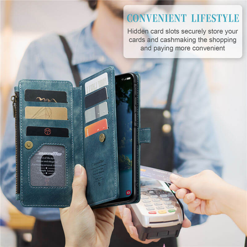 CaseMe Samsung Galaxy A17 Wallet Kickstand Case with Wrist Strap