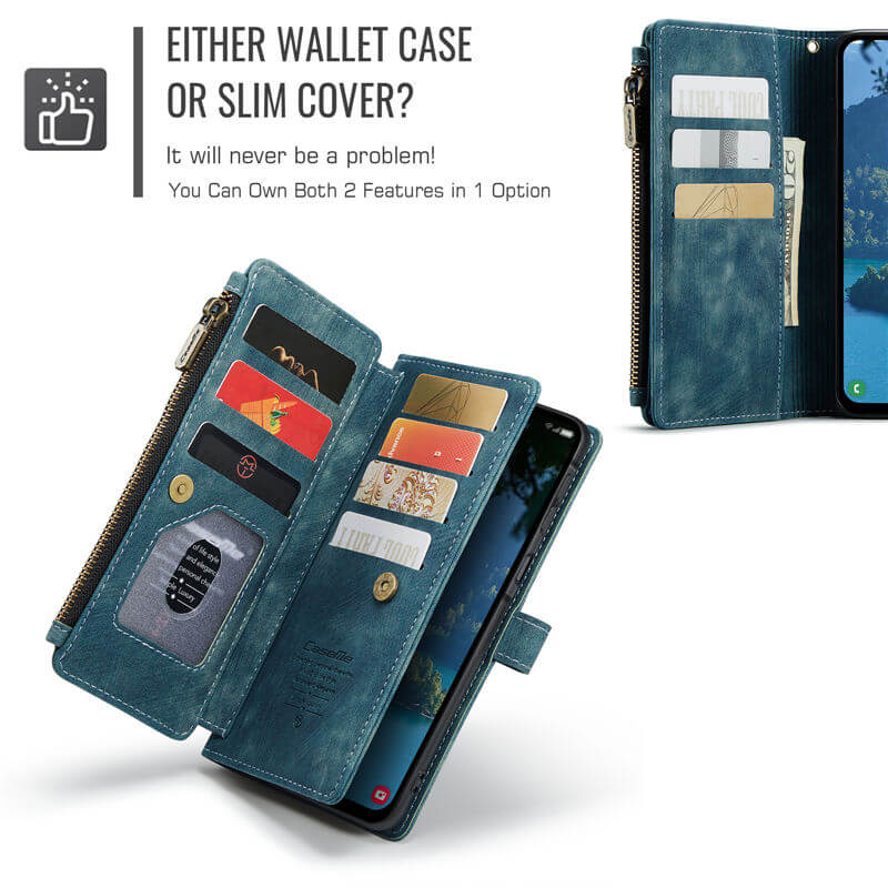 CaseMe Samsung Galaxy A17 Wallet Kickstand Case with Wrist Strap