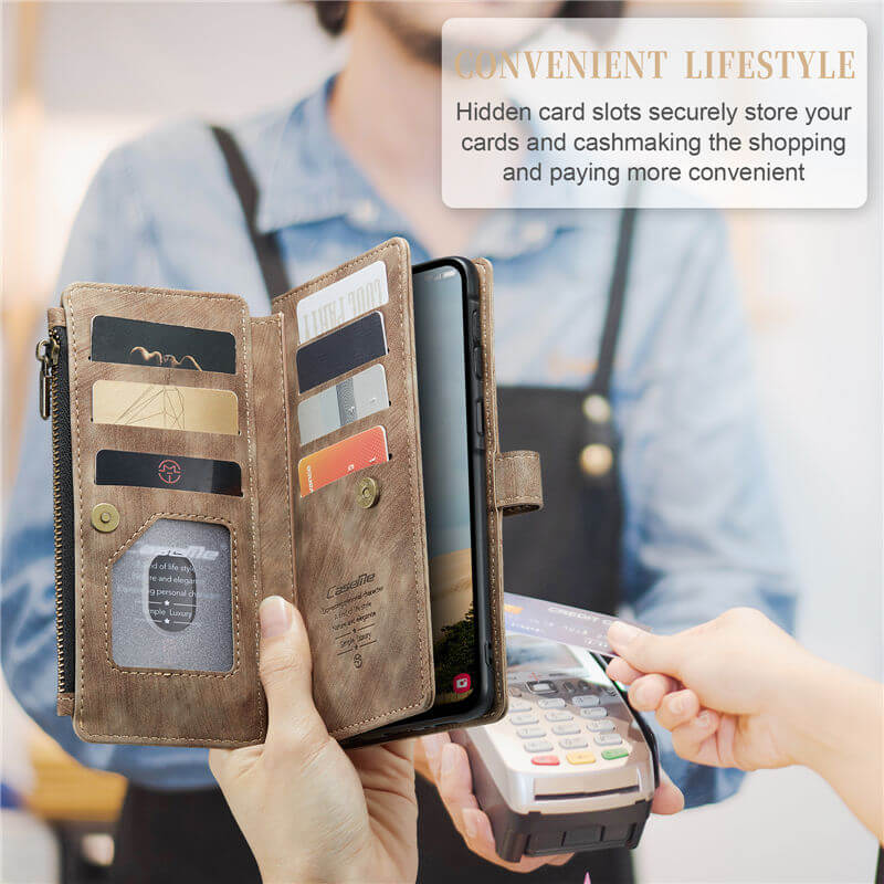 CaseMe Samsung Galaxy A17 Wallet Kickstand Case with Wrist Strap