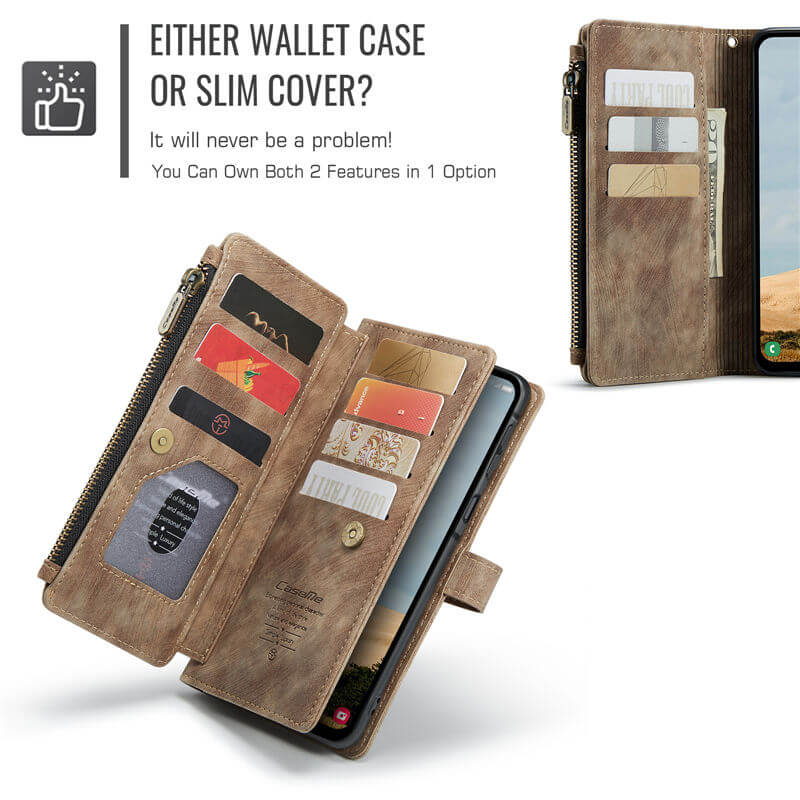 CaseMe Samsung Galaxy A17 Wallet Kickstand Case with Wrist Strap