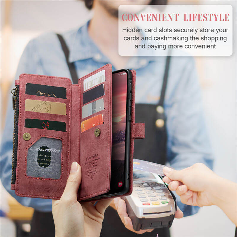 CaseMe Samsung Galaxy A17 Wallet Kickstand Case with Wrist Strap