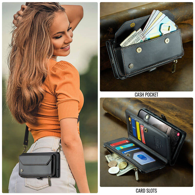 CaseMe Samsung Galaxy A17 Wallet Case with Crossbody Strap