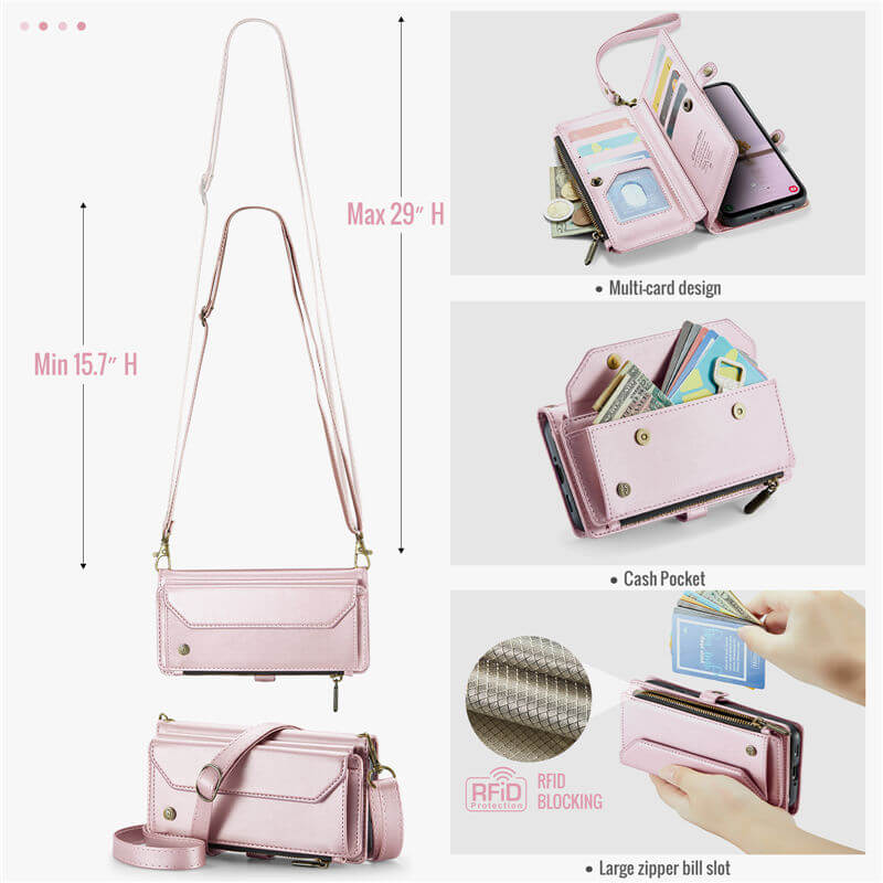 CaseMe Samsung Galaxy A17 Wallet Case with Crossbody Strap