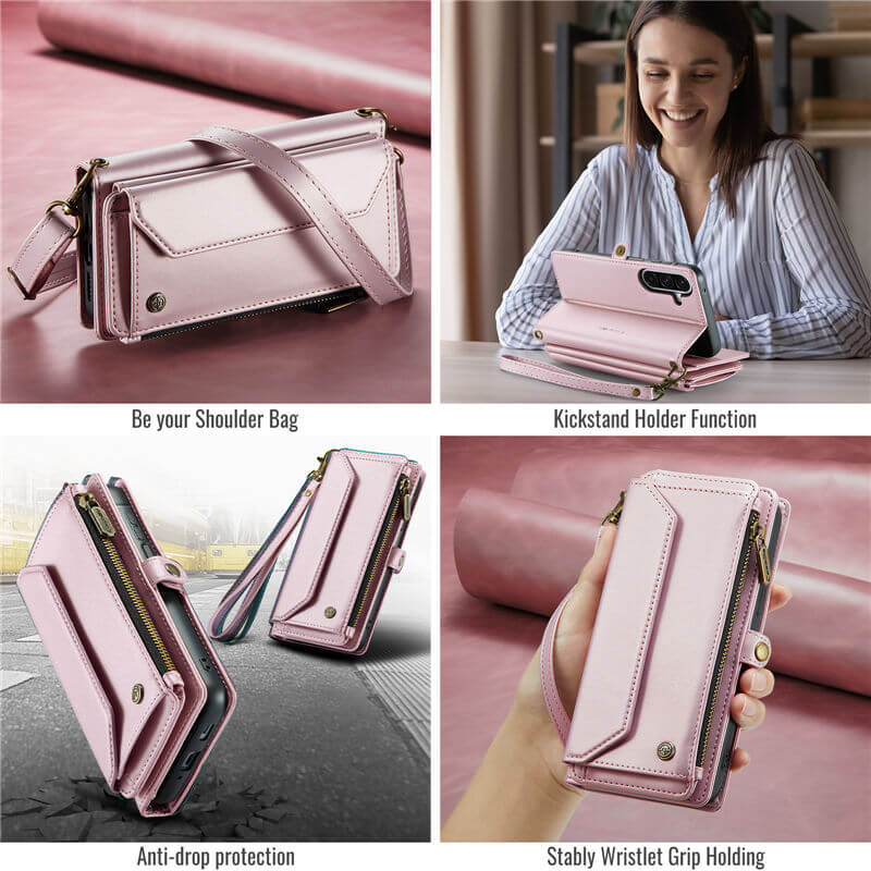 CaseMe Samsung Galaxy A17 Wallet Case with Crossbody Strap