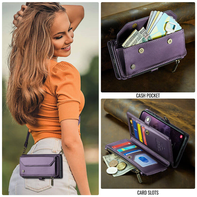 CaseMe Samsung Galaxy A17 Wallet Case with Crossbody Strap