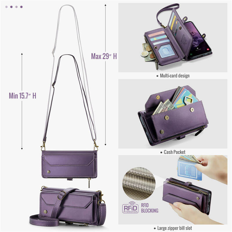 CaseMe Samsung Galaxy A17 Wallet Case with Crossbody Strap