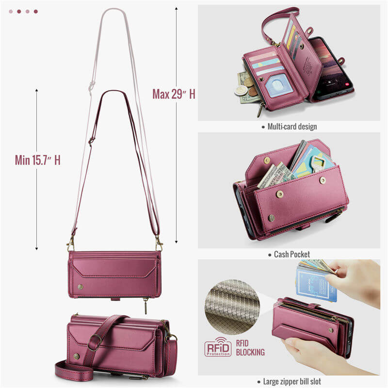 CaseMe Samsung Galaxy A17 Wallet Case with Crossbody Strap