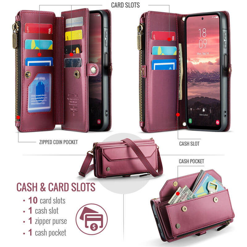 CaseMe Samsung Galaxy A17 Wallet Case with Crossbody Strap
